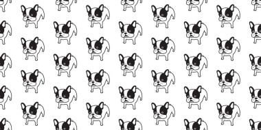 Fransız buldozer Dikişsiz desen vektör köpek izole duvar kağıdı arka plan doodle 