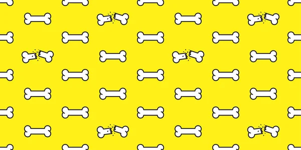 Kostní Vzor Bezešvé Pes Kosti Vektor Samostatný Tapety Pozadí Žluté — Stockový vektor