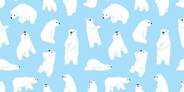 Dikişsiz desen kutup ayısı izole teddy vektör duvar kağıdı arka plan ayı