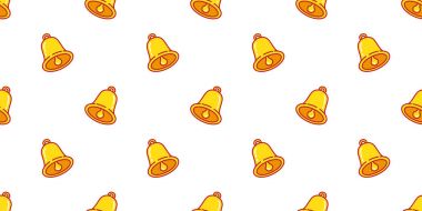 Çan Dikişsiz desen vektör altın zil simgesini izole duvar kağıdı arka plan