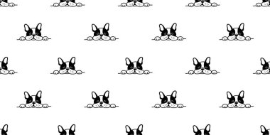 Fransız buldozer seamless modeli yüz vektör köpek uykulu izole duvar kağıdı arka plan