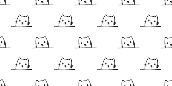 Gato Patrón Inconsútil Gatito Icono Vector Fondo Pantalla Aislado — Archivo Imágenes Vectoriales