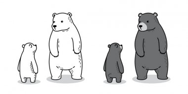 ayı kutup ayısı vektör çizim karakter karikatür doodle