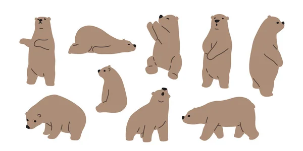 Vectorillustratie Polar Bear Teddy Cartoon Karakter Dragen — Stockvector