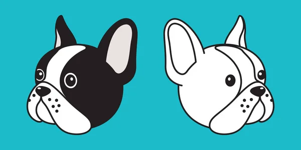 Dog Vector French Bulldog Head Illustration Character Cartoon Doodle Icon — Stock Vector
