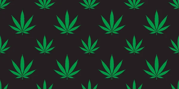 Marihuana aislada marihuana patrón sin costuras hoja fondo verde — Vector de stock