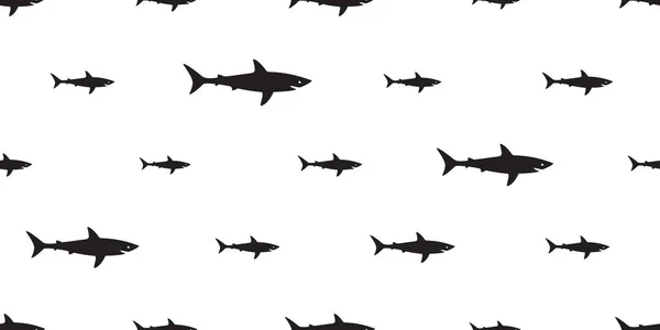 Cápa Vektor Zökkenőmentes Minta Hal Elszigetelt Tengeri Óceán Háttérkép Háttérképek — Stock Vector