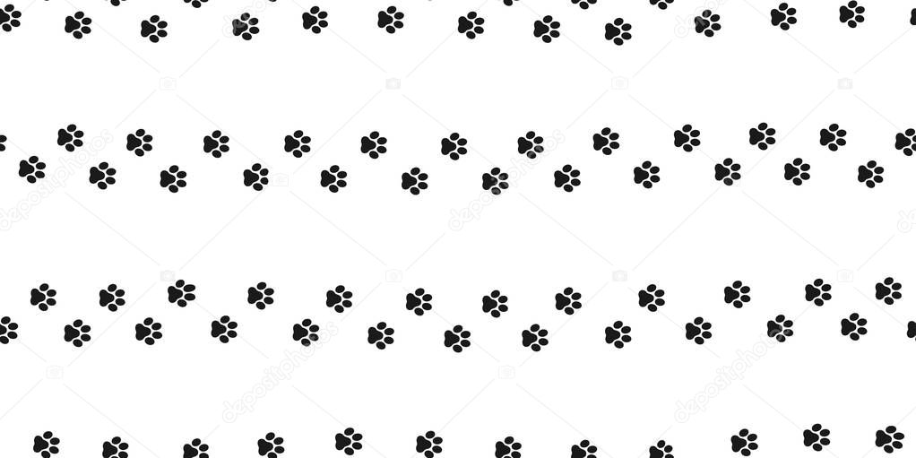 Dog Paw Seamless Pattern Cat paw vector foot print isolated white
