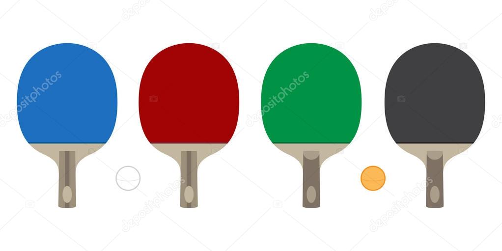 ping pong vector table tennis paddles racket illustration