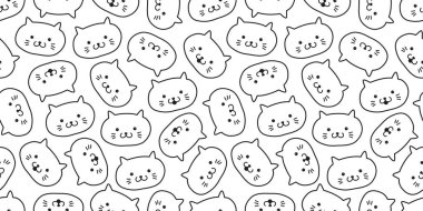 kedi seamless modeli yavru kedi baş vektör simge izole arka plan duvar kağıdı