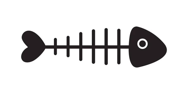 Balık Kemik Simge Vektör Logo Doodle Illüstrasyon Karakter — Stok Vektör