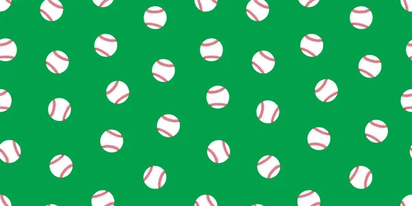 野球のシームレスなパターン ソフトボール ベクトル分離イラスト壁紙背景アイコン緑 — ストックベクタ