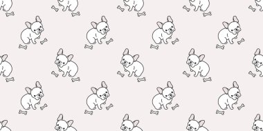 köpek seamless modeli Fransız bulldog köpek kemik izole pug duvar kağıdı arka plan
