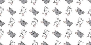 köpek seamless modeli Fransız buldozer pug vektör izole duvar kağıdı arka plan çizgi film