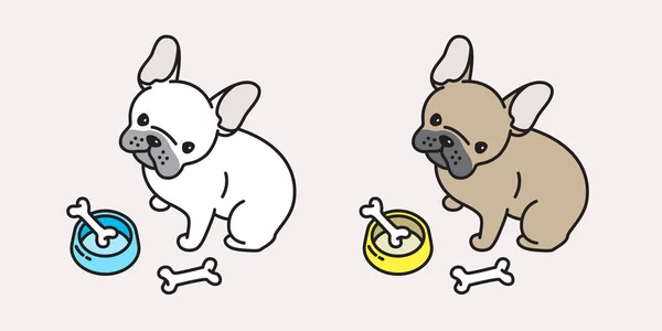 Perro Bulldog Francés Vector Perro Pug Icono Logotipo Carácter Ilustración — Vector de stock