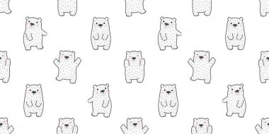 Ayı kutup ayısı seamless modeli teddy mutlu vektör duvar kağıdı arka plan izole