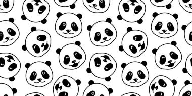 ayı panda izole kutup ayısı kafasını Dikişsiz desen duvar kağıdı arka plan doodle