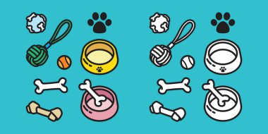 köpek oyuncak köpek yavrusu simgesi köpek pençe vektör çizim doodle çizgi film karakteri