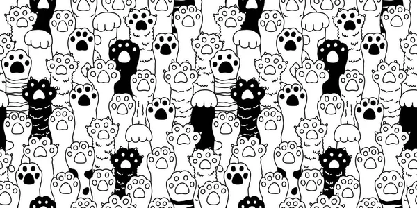 Кішка Лапа Безшовний Візерунок Кішка Порода Ізольована Кіготь Кіготь Собака — стоковий вектор