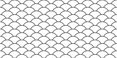 Japonya okyanus dalgası satır seamless modeli izole vektör duvar kağıdı arka plan doodle