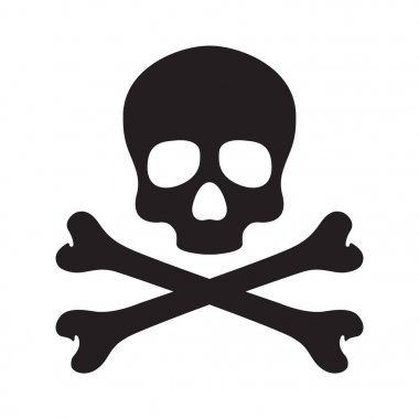 Korsan simgesi logo vektör kafatasını Cadılar Bayramı illüstrasyon