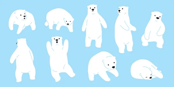 Oso Vector Oso Polar Logotipo Icono Doodle Ilustración Carácter Dibujos — Archivo Imágenes Vectoriales