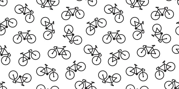 Bicycle Seamless Pattern Vector Cycling Isolated Background Wallpaper Vintage — Stock Vector