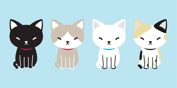 Gato Raça Vetor Personagem Calico Gatinho Logotipo Ícone Desenho Animado —  Vetores de Stock