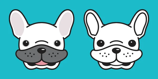 Dog Vector French Bulldog Head Dog Smile Illustration Character Cartoon — Stock Vector