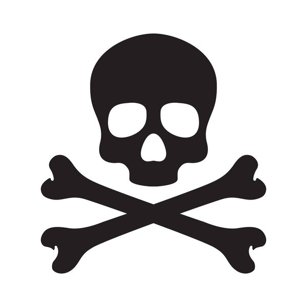 Логотип пирата черепа векторная кость Хэллоуин иллюстрация
