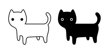 kedi vektörü simgesi kedi yavrusu Calico logo sembolü çizgi film karakteri çizim çizimi çizimi