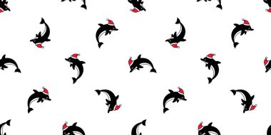 Yunuslar kusursuz desenli Noel Baba, Noel Baba, balık, balık, karton, balina, okyanus, eşarp, duvar kâğıdı, karo, resim tasarımı.