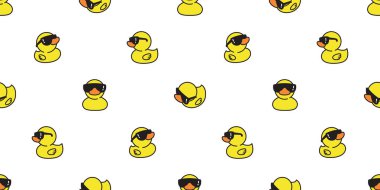 Ördek vektör simgesi logo kauçuk ördek güneş gözlüğü duş duşu karikatür eşarbı tecrit edilmiş duvar kâğıdı döşeme arka plan çizimi hayvan karalama tasarımı