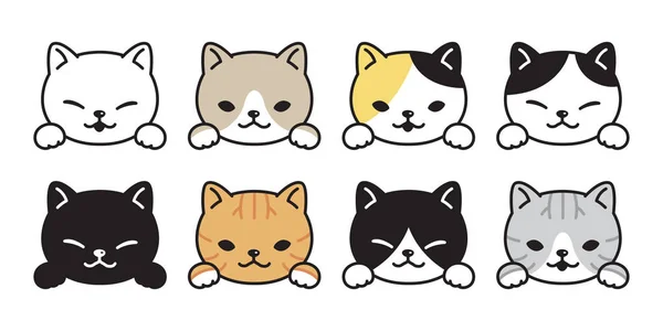 猫のベクトルアイコン子猫の品種カリコのロゴマーク漫画のキャラクターイラストドアデザイン — ストックベクタ