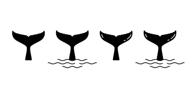 Hai Schwanz Delphin Wal Vektor Logo Symbol Cartoon Charakter Ozean — Stockvektor