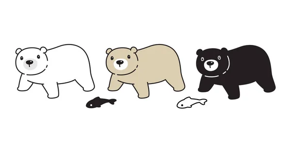 Bear Vector Polar Bear Icon Cartoon Character Symbol Logo Illustration — Stock Vector