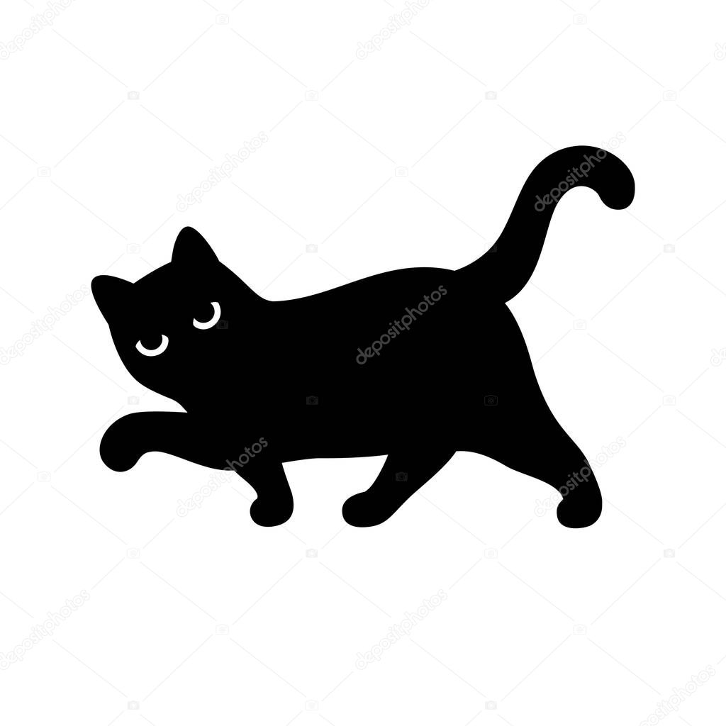 cat vector icon kitten calico logo symbol character cartoon illustration walking doodle design