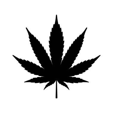Esrar vektörü Marihuana ikonu kenevir yaprağı logo sembolü çizim çizimi