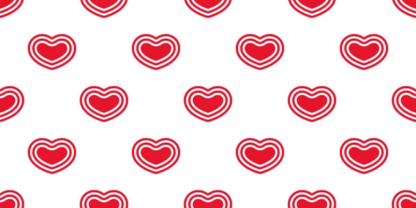 Coeur Sans Couture Motif Valentine Vecteur Bande Dessinée Écharpe Isolé — Image vectorielle