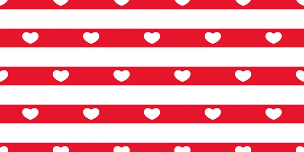 Heart Seamless Pattern Valentine Vector Stripes Tile Background Scarf Isolated — Stock Vector
