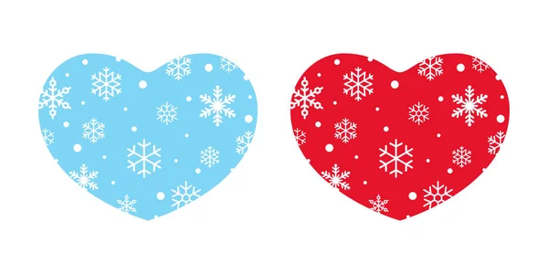 Coeur Vecteur Valentin Icône Noël Flocon Neige Logo Symbole Dessin — Image vectorielle
