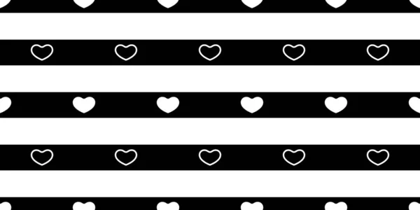 Herz Nahtlos Muster Valentine Vektor Streifen Schal Isoliert Fliese Hintergrund — Stockvektor