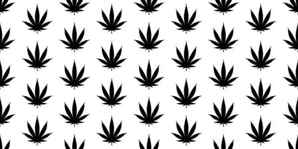Modèle Sans Couture Weed Marijuana Vecteur Feuille Cannabis Écharpe Isolée — Image vectorielle