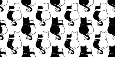 cat seamless pattern valentine heart kitten hug vector scarf isolated repeat background tile wallpaper cartoon doodle illustration design clipart