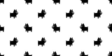 Köpek desensiz Fransız bulldog vektör köpek eşarbı tecrit edilmiş Duvar kağıdı karo karikatür çizim tasarımı