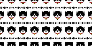 kedi desensiz kedi yavrusu kedi yavrusu vektör balık kemik atkısı izole edilmiş arka plan fayans duvar kağıdı karikatür çizim çizim tasarımı