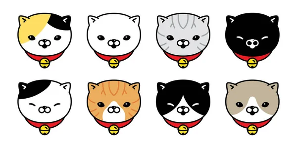 Cat Vector Icon Kitten Breed Calico Logo Symbol Face Head — 스톡 벡터