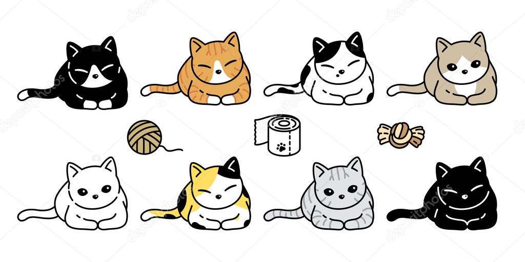 cat vector icon kitten calico breed logo symbol character cartoon pet animal illustration doodle design