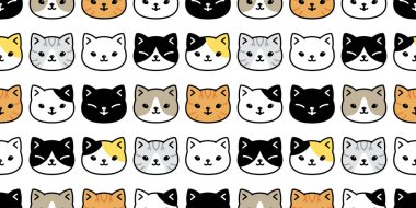 kedisiz desenli kedi yavrusu vektör başlıklı eşarp izole arka plan karo karikatür çizim tasarımı