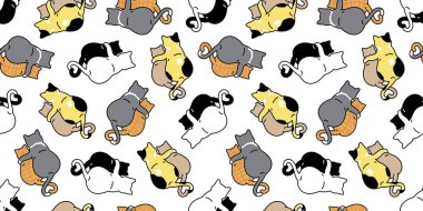 kedisiz sevgililer günü kalp kedisi vektör hayvan eşarbı izole arka plan fayans duvar kâğıdı karikatür çizim tasarımı